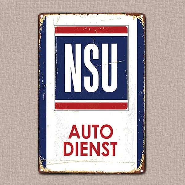 Nsu Auto Dienst Tin Sign Metal Sign Metal Poster Metal Decor Metal Painting Wall Sticker Wall Sign Wall Decor