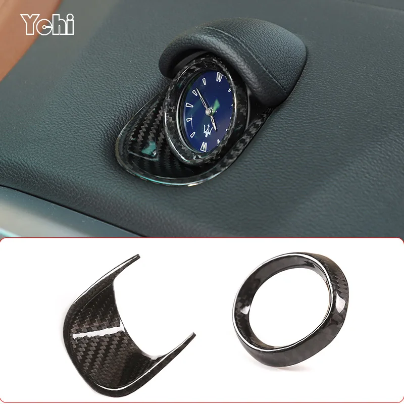 Per Maserati Ghibli 2014-2021 Vera Fibra Di Carbonio Interni Auto Cruscotto Orologio Decorazione Cornice Adesivo Accessori Auto