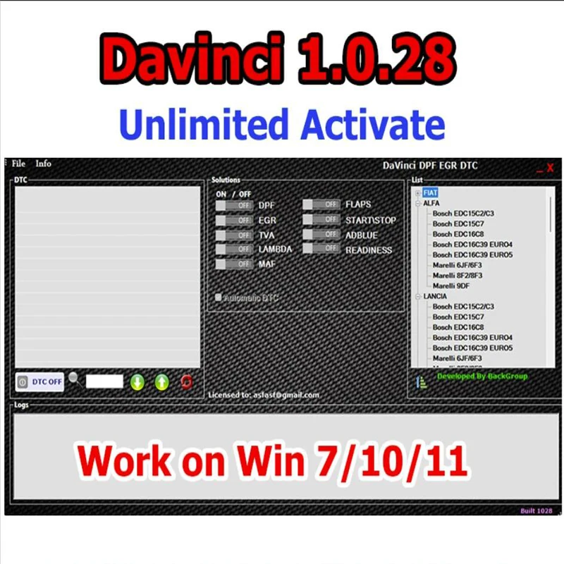 Software Davinci Il Più Nuovo 1.0.28 Pro Chiptuning Remapping Software Davinci Remap Supporto Davinci Win 7/10/11