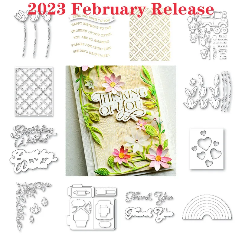 Rainbow Arch Flower Letter Cutting Dies E Hot Foil Stencil Per Scrapbooking Album Decorazione Craft Per Biglietto Di Auguri Fai Da Te