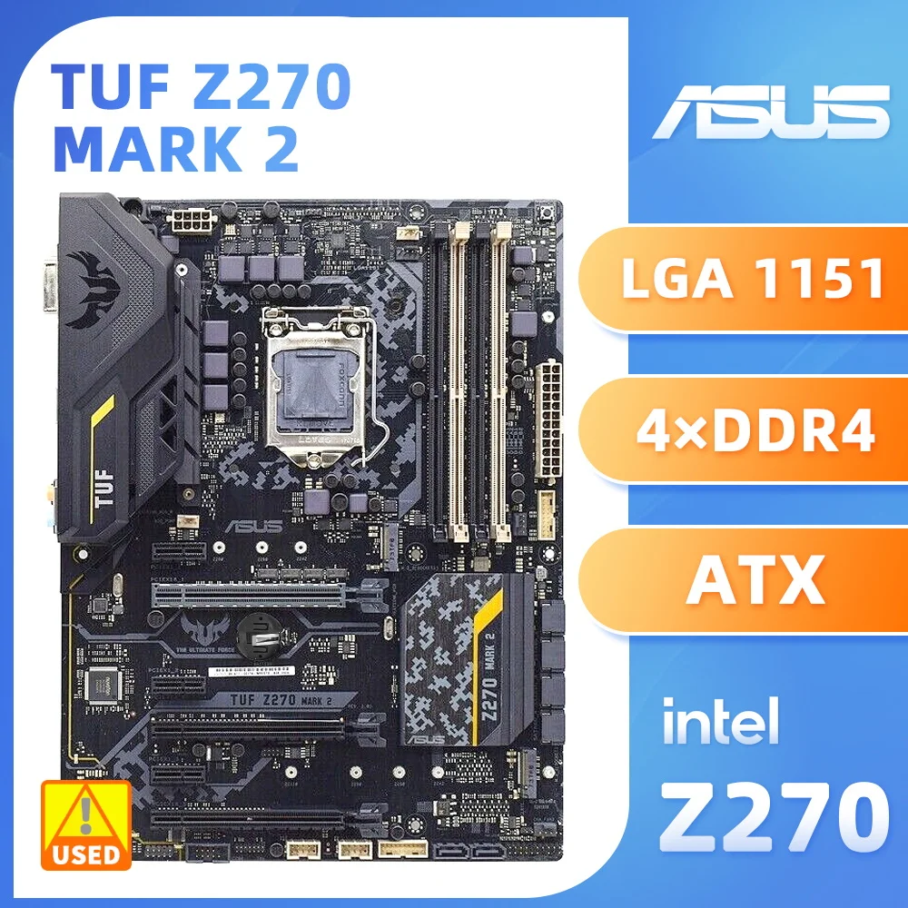 Scheda Madre Asus Tuf Z270 Mark 2 Lga 1151 Per Cpu Core I5 7500 Supporta Memoria Ddr4 64Gb 2 X M.2 Porta Hdmi Lga 1151 Gaming