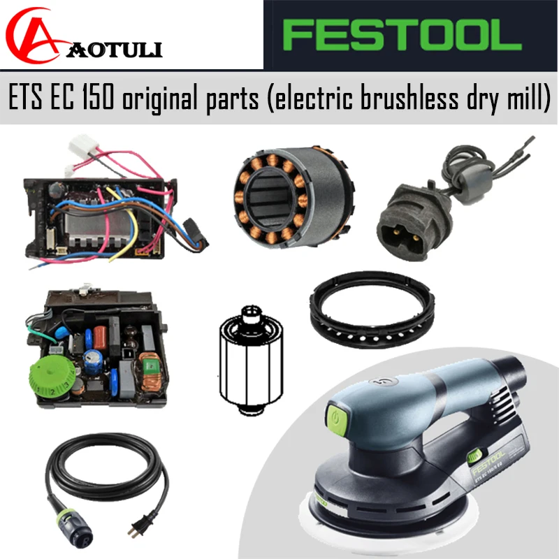 Festool Electric Brushless Dry Mill Accessori Di Fabbrica Ets Ec 150 Grinding Pad Interfaccia Di Alimentazione Cavo Di Alimentazione Controllo Della V