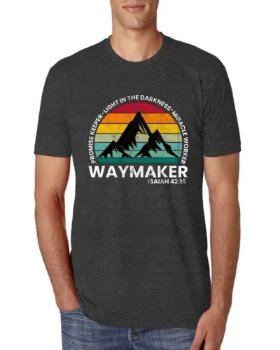 Waymaker Miracle Worker Promise Keeper Inspirational Faith Men Maglietta Premium Maniche Lunghe O Corte
