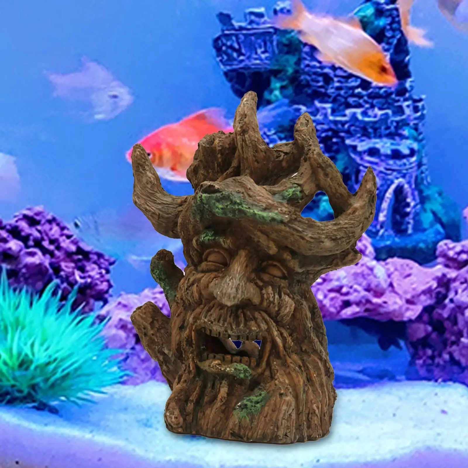 Tronco D'Albero Con Viso Betta Hideout Hideout Cave Fish Tank Decoration Ornamento Per Acquario Per Gamberi Hermit Granchi Betta Guppy