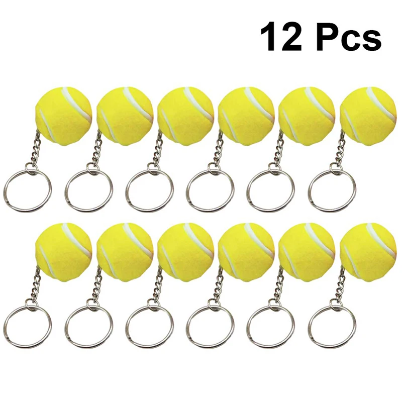 12Pcs Mini Tennis Ball Portachiavi Chiave Cellulare Ornamento Tennis Souvenir