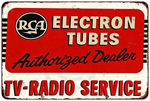 Pub Rca Electron Tubes Tv Radio Vintage Metal Signs Vintage Decor Art Seminterrato Patio Garage Tin Sign 8 "X 12" Indoor