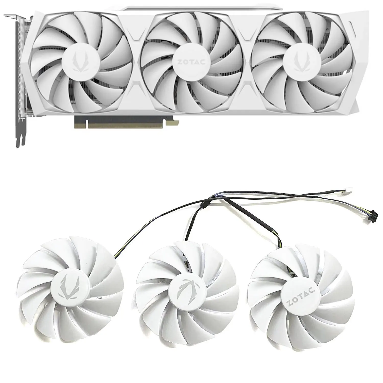 Rtx3080 Gpu Fan 89Mm Ga92S2U Per Zotac Gaming Geforce Rtx3080 Rtx3080 Trinity Oc White Edition Lhr Rtx3070 Twin Edge Oc White