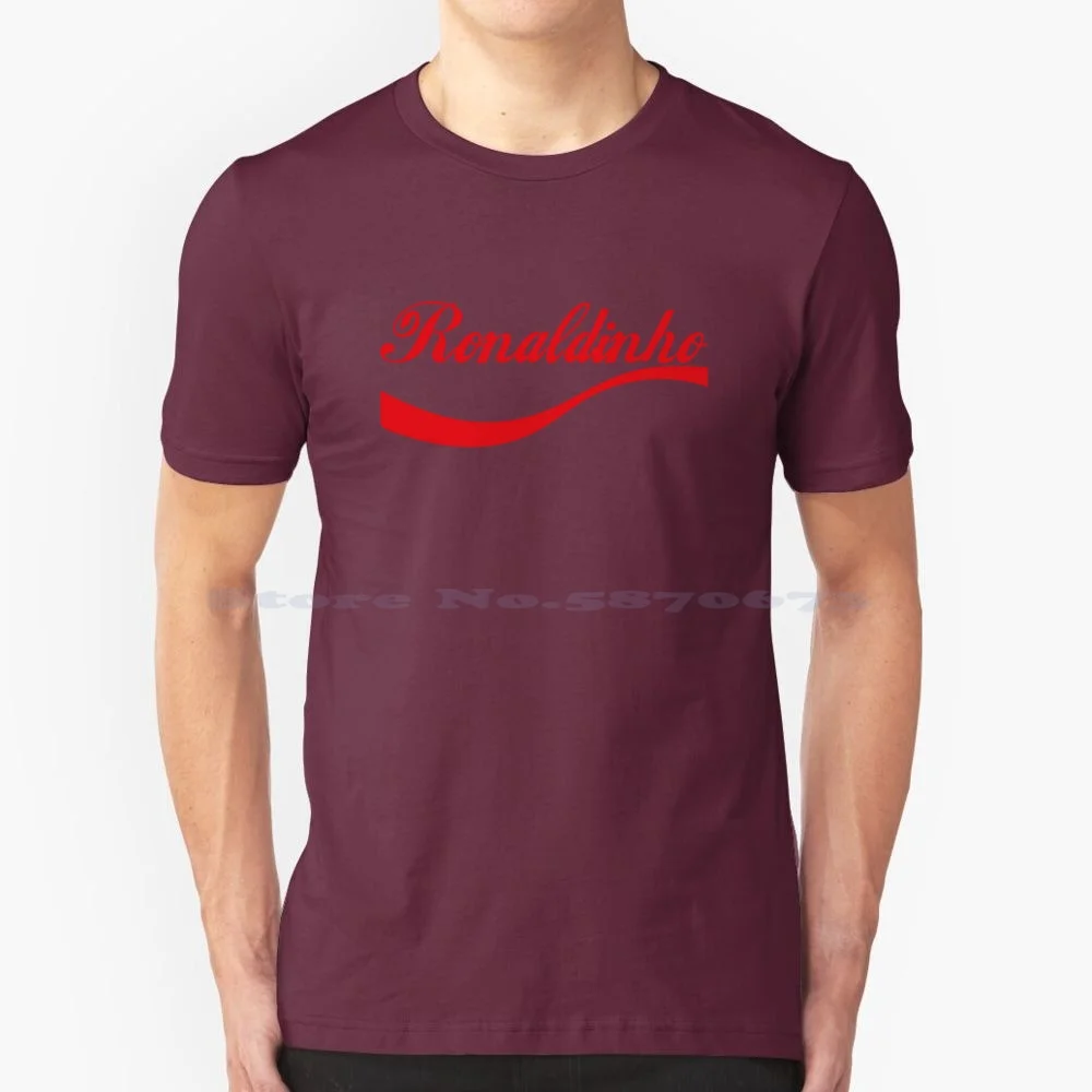 Ronaldinho T Shirt 100% Cotone Tee Calciatore Legend Soccer Icon Ronaldinho Milano Brasiliano
