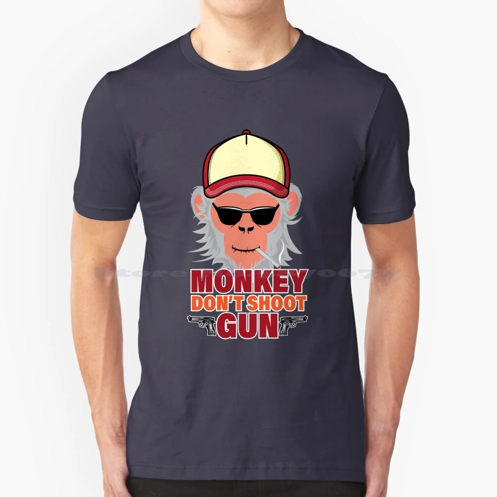 Hitman Monkey Non Sparare-Maglietta Scimmia Divertente 100% Cotone Tee Hitman Monkey Don'T Shoot Hitman Monkey Comic Hitman Monkey