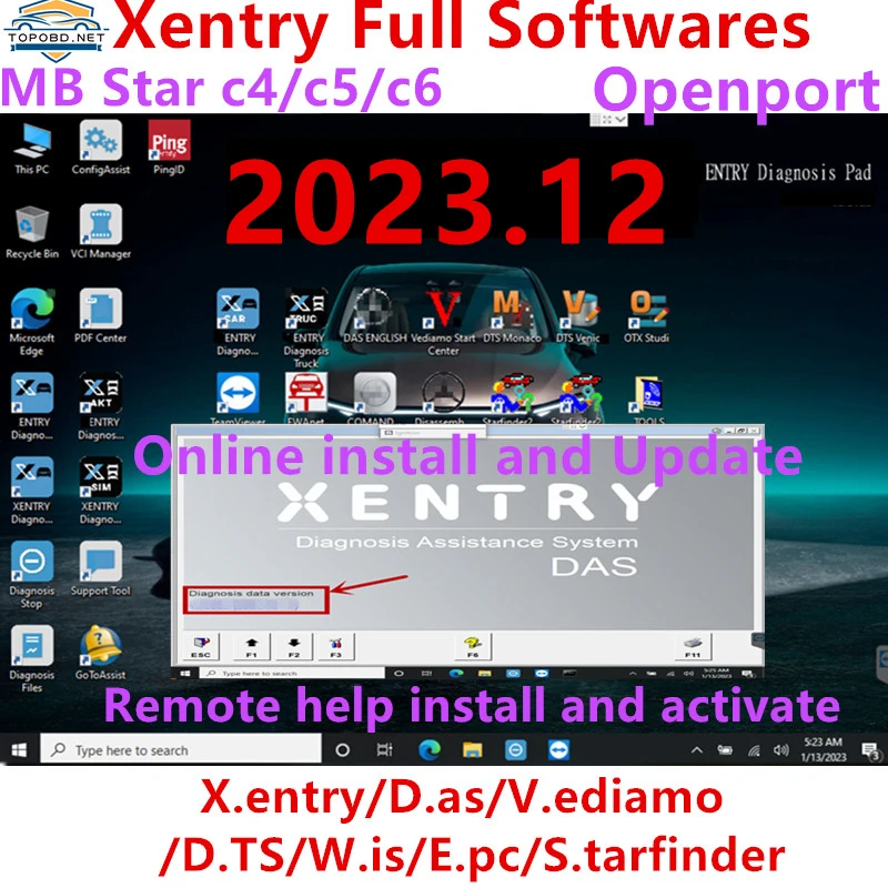 2023.12 Xentry Das Software Diagnostico Per Mersedes Benz 2023.12 Mb Star Sd C4/C5/C6 Software Xentry Das Installa O Aggiorna Onli