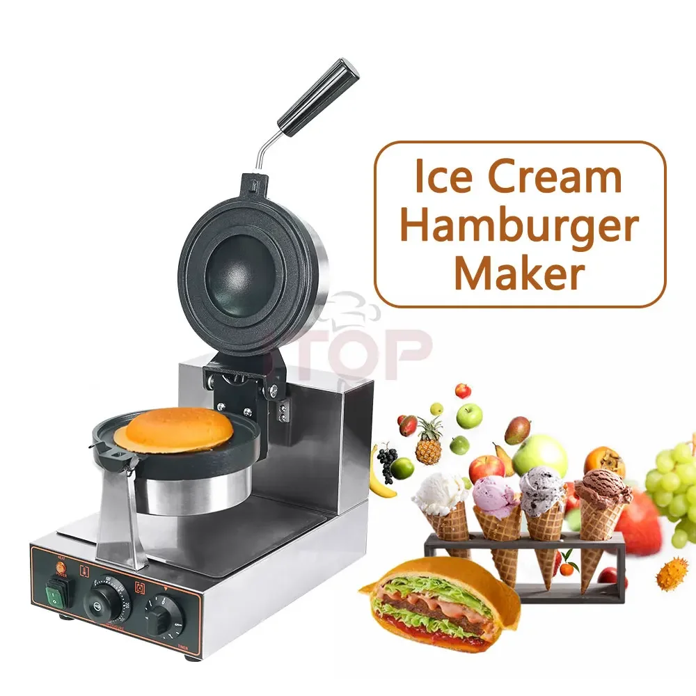 Lxchan Ice Cream Burger Machine Ice Cream Bread Machine Burger Con Riempimento Panini Press Waffle Baking Machine Macchina Per La Colazione