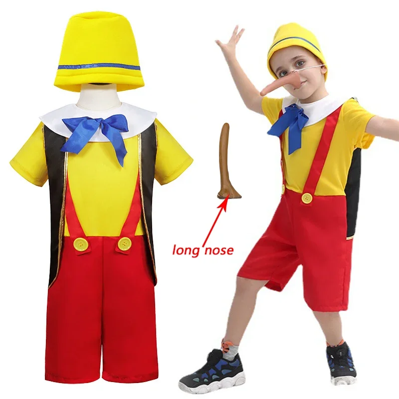Costume Pinocchio Per Bambini Divertente Costume Pinocchio Abbigliamento Per Bambini Uniforme Di Halloween Con Naso Libero