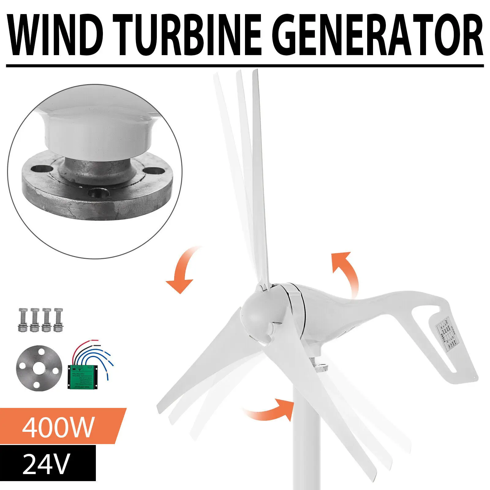 Turbine Eoliche 400W Generatore Eolico 24V 3 Lame Pwm Controller Alternatore Per Uso Domestico Turbina Eolica Verticale Alto Fotovoltaico