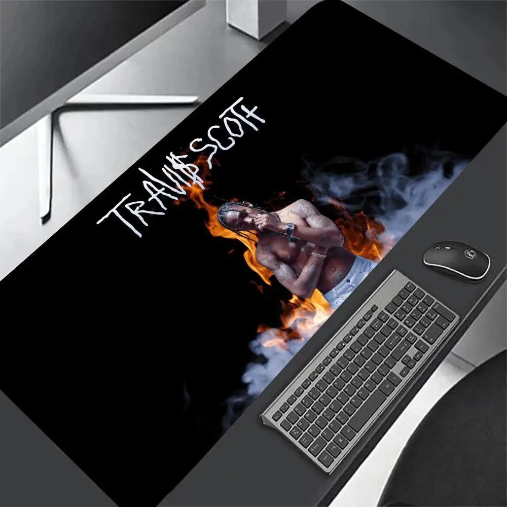Popular Singer T-Travis Scottes  Mouse Pad Mouse Pad Chi G-Sr-Se Professional E-Sports Fine Surface Gaming Rubber Mouse Pad Smooth Table Mat