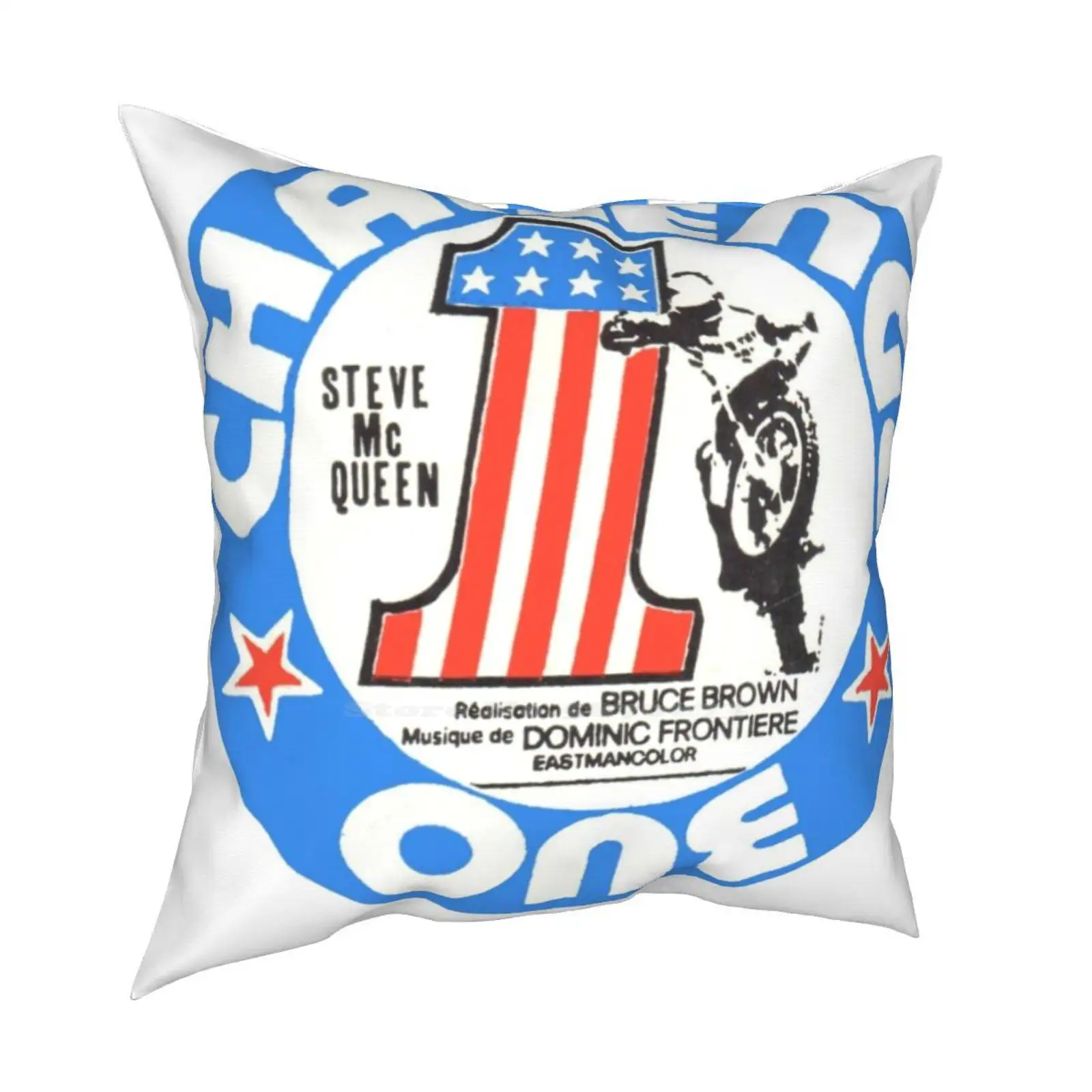 Vintage Challenge One Steve Mc Queen Decal Home Car Sofa Cushion Cover Federa Vintage Steve Mc Queen Rare Motor Motorcycle
