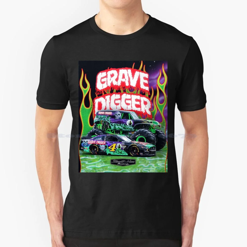 Grave Digger T Shirt 100% Cotone Tee Kevin Harvick Grave Digger Monster Jam Dale Earnhardt Dale Jr 3 Chase Elliott Bill Elliott