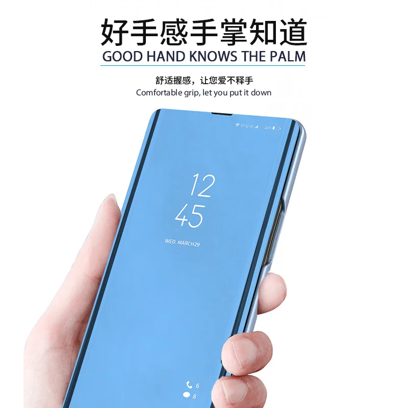 2023 Sumsung S22Ultra Custodia Smart Mirror Flip Cover In Pelle Per Samsung Galaxy S22 S 22 Ultra Plus S22Ultra S22 + Supporto Magnetico C
