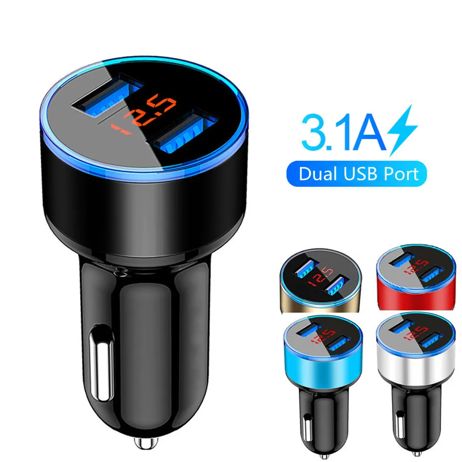 3.1A Display A Led Caricatore Per Telefono Usb Caricabatteria Da Auto Per Daihatsu Max Mira Mira Gino Sirion Sonica Terios Tros