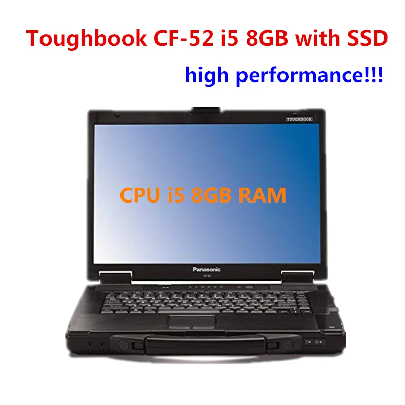 2022 Hot Toughbook Cf52 Cf-52 Laptop I5 Cpu 8Gb Ram Win7 Win10 Wifi Per Software Alldata Mb Star C4 C5 Icom Strumento Diagnostico Successivo
