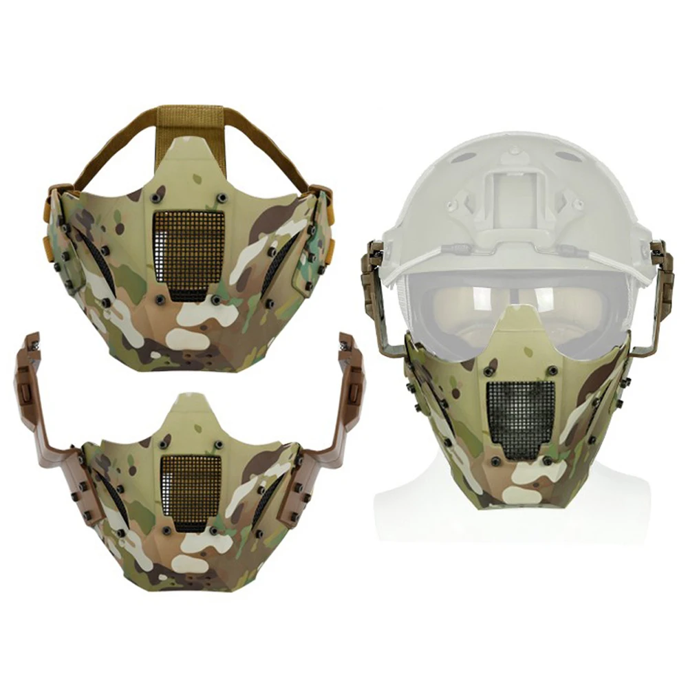 Maschera Softair Tattica Iron Warrior Mezza Faccia Protettiva Caccia Militare Paintball Shooting Mask Match Fast Helmet Riding Mask