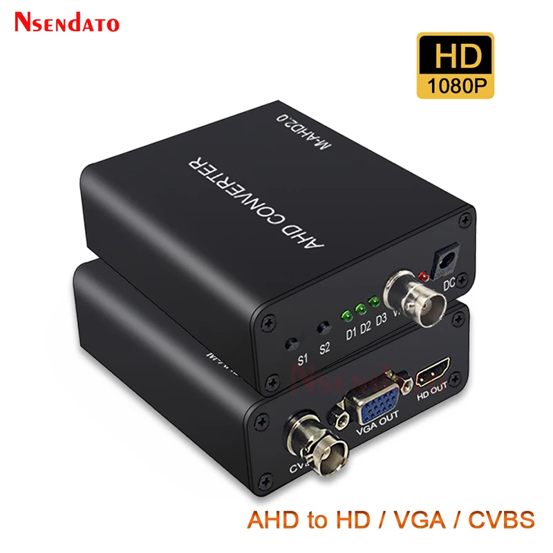 720/1080P 5Mp 2Mp Full Hd Ahd Signal To Hd/Vga/Cvbs Convertitore Di Segnale Adattatore Per Telecamera Cctv Convertitore Video Per Hdcp Ntsc Pal