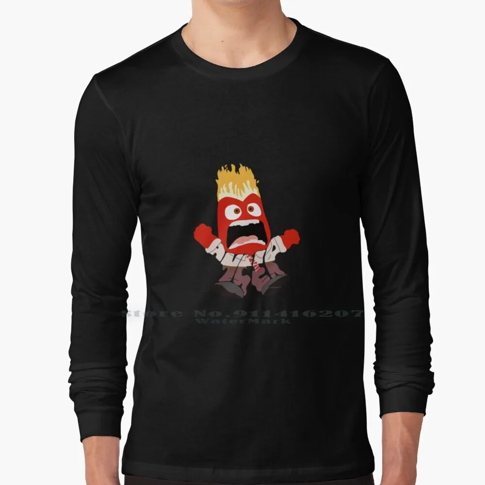 Anger T Shirt 100% Puro Cotone Anger Inside Out Tipografia