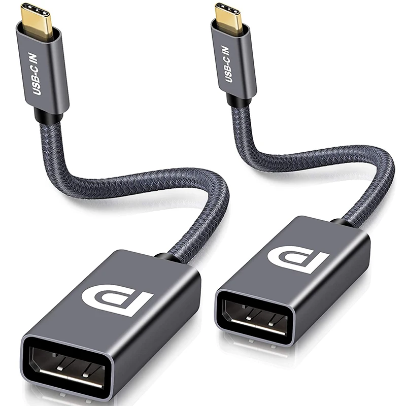 Adattatore Da Usb C A Displayport (Confezione Da 2), Convertitore Da Usbc Maschio A Dp Femmina 4K 60Hz, (Per Thunderbolt 3) Per Mac Air Ipad