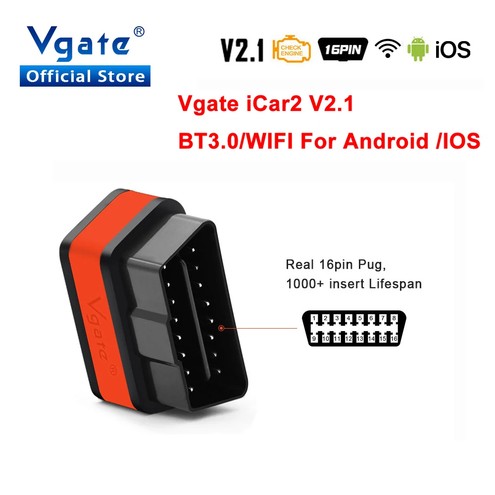 Vgate Icar2 Strumento Diagnostico Elm327 Obd2 Wifi Scanner Per Ios Iphone/Android/Pc Elm 327 V2.1 Obd2 Wifi Auto Strumento Di Diagnostica Di Scansione