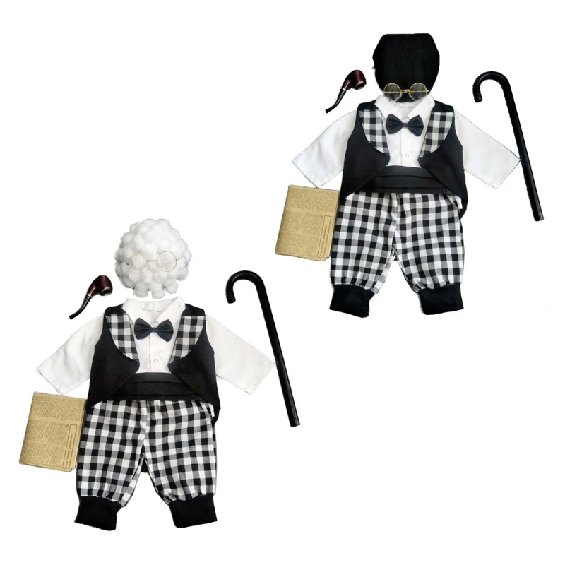 Abiti Per Servizi Fotografici Per Neonati, Cosplay Per Neonati, Nonno, Foto Regalo Per Neonati