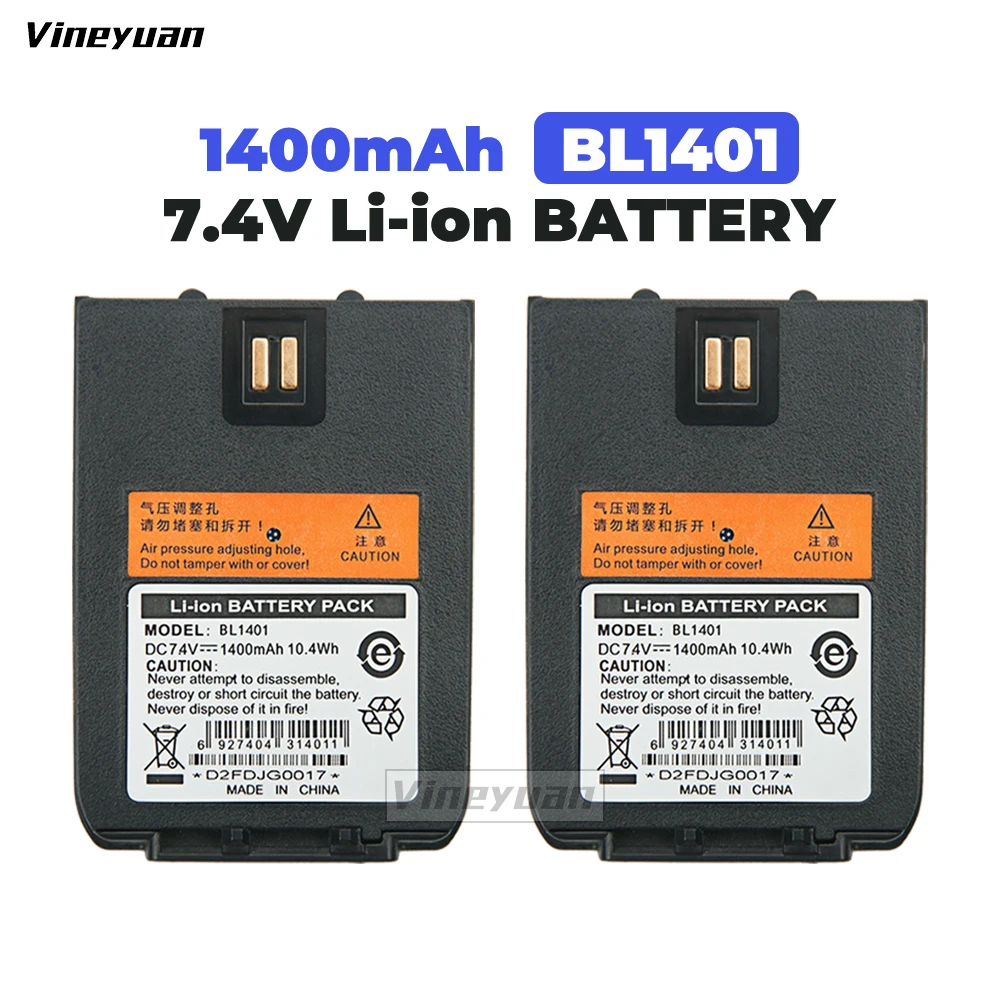 2X 1400Mah Bl1401 Batteria Di Ricambio Per Hytera Hyt X1P,X1E,Z1P,X1Pi-U1,X1Pi-V1,Z1P F3