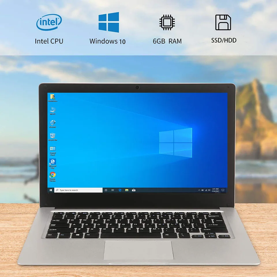 Computer Portatili Economici Da 14 Pollici 6Gb Ram Maxi 512Gb Ssd / 1Tb Hdd School Notebook Wifi Bluetooth Windows 10 Computer Portatile Portatile