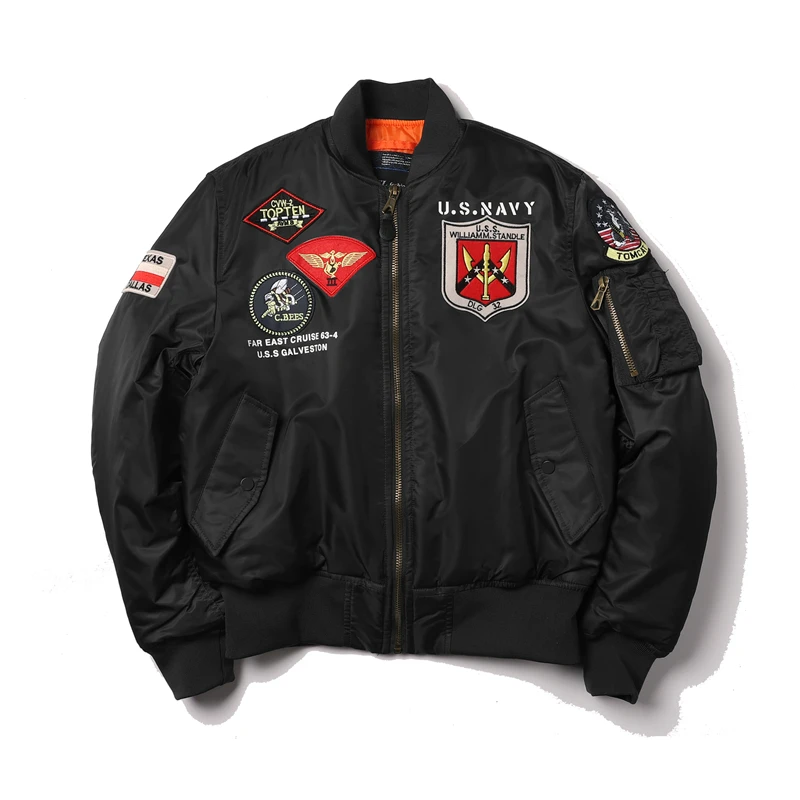 2023 Top Gun Winter Black Borgogna Impermeabile Imbottito Air Force Pilot Flight Bomber Per Uomo Spesso Caldo