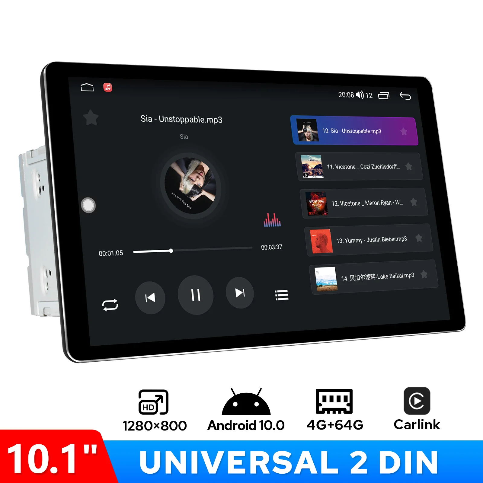 Joying Android Autoradio Stereo Lettore Multimediale Universale Doppio Din Autoradio Carplay Con Display Galleggiante Da 10,1 "8G 128G