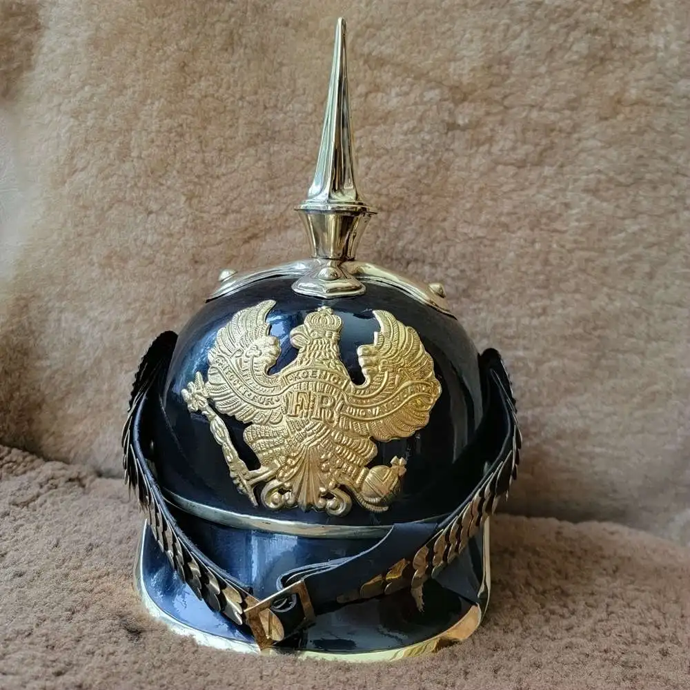 Pickelhaube German World War I Cap Prussian Heavy Cavalleria Casco Replica Indossabile Cappello In Acciaio Fatto A Mano Spedizione Gratuita