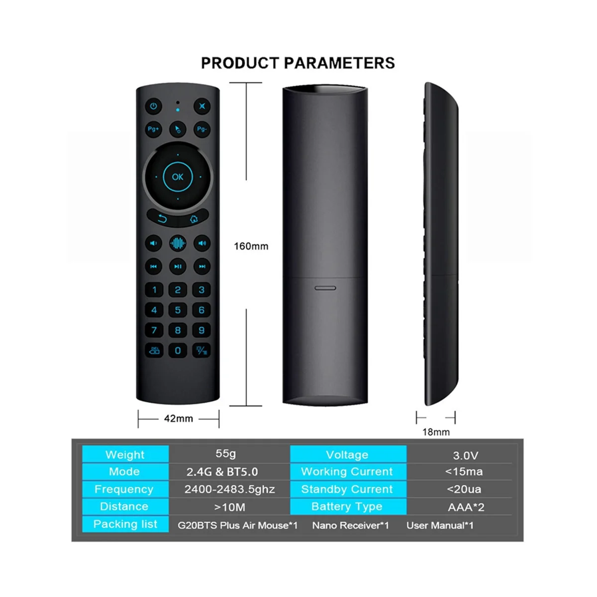 G20S Pro Bt 2.4G Wireless Voice Retroilluminato Air Mouse Giroscopio Ir Learning Remote Control Per Dual Mode Android Tv Box