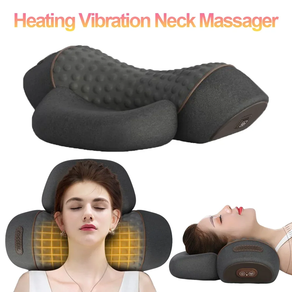 Massaggiatore Elettrico Cuscino Per Il Collo Impacco Caldo Vibrazione Air Bag Massaggio Trazione Del Collo Relax Sonno Memoryffoam Cuscino Supporto Pe