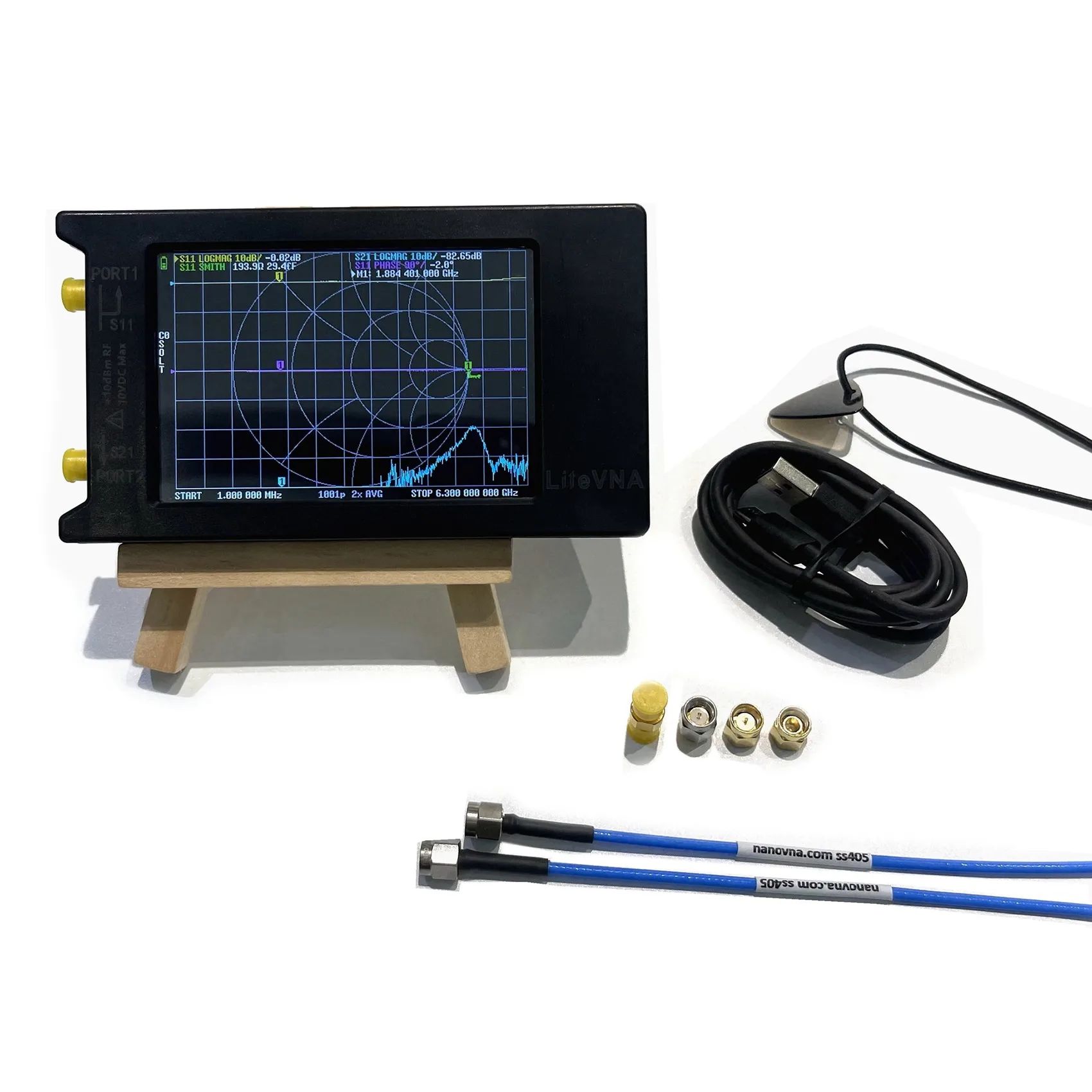 Nuovo Litevna-64 50Khz-6.3Ghz Litevna 4 Pollici Touch Screen Analizzatore Di Rete Vettoriale Hf Uhf Analizzatore Di Antenne Aggiornamento Di Nanovna