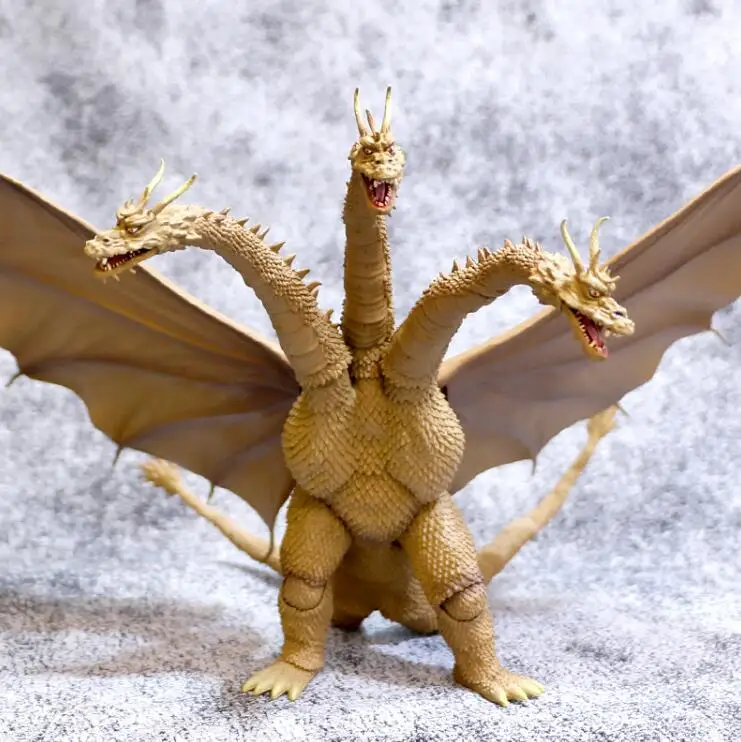 Godzilla Gojira 3 Teste Golden Dragon King Joint Action Figure In Pvc Mobile Giocattoli Modello Da Collezione