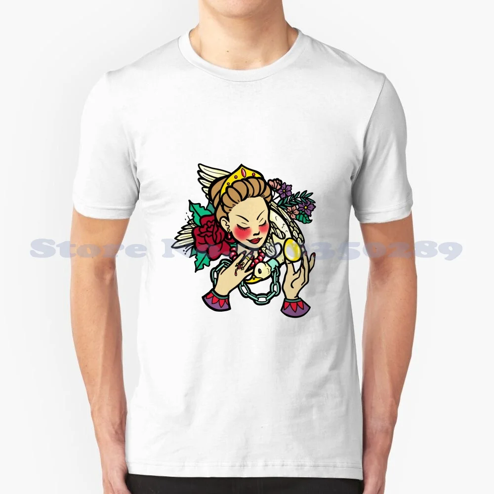 -W/O Text Fashion Vintage Tshirt T-Shirt Womens Girls Goose Gold Golden Queen Pinup Mitico Mito Folktale Fata Fiaba