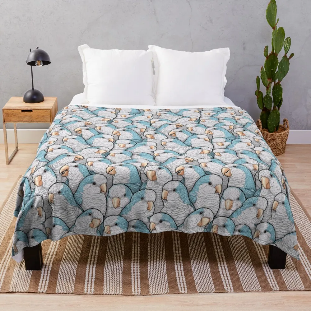 Blue Quaker Pappagalli Coperta Da Tiro Divano Gigante Coperta In Maglia Coperta Turistica