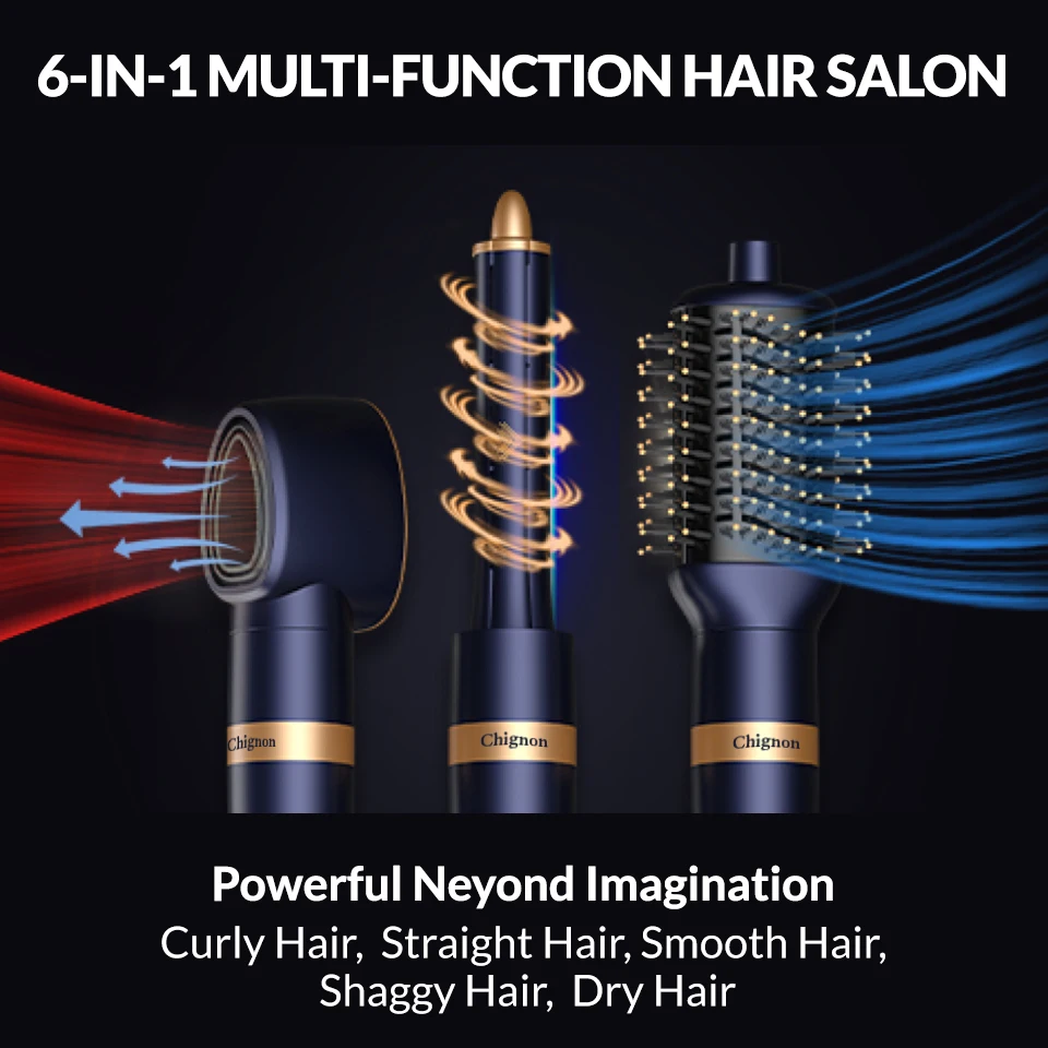 Automatico Curcuma Bigodino Per Capelli Volume Salva Air Wrap Rotante Ferro Arricciacapelli Onda 40Mm Rullo Airstyler Ricci Hairstyler Styler 5 In 1