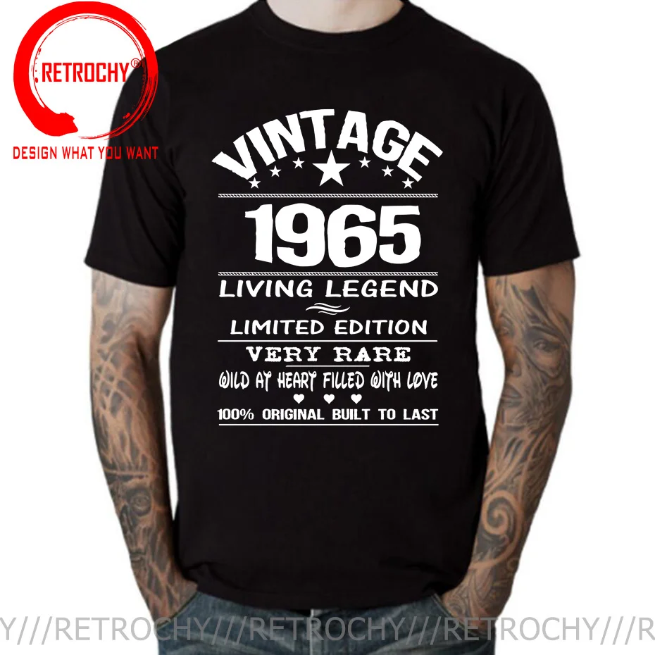 Viintage Living Legend 1965 Magliette Uomo Nato Nel 1965 T-Shirt In Edizione Limitata 100% Originale Costruito Per Durare Made In 1965 Tee Shirt