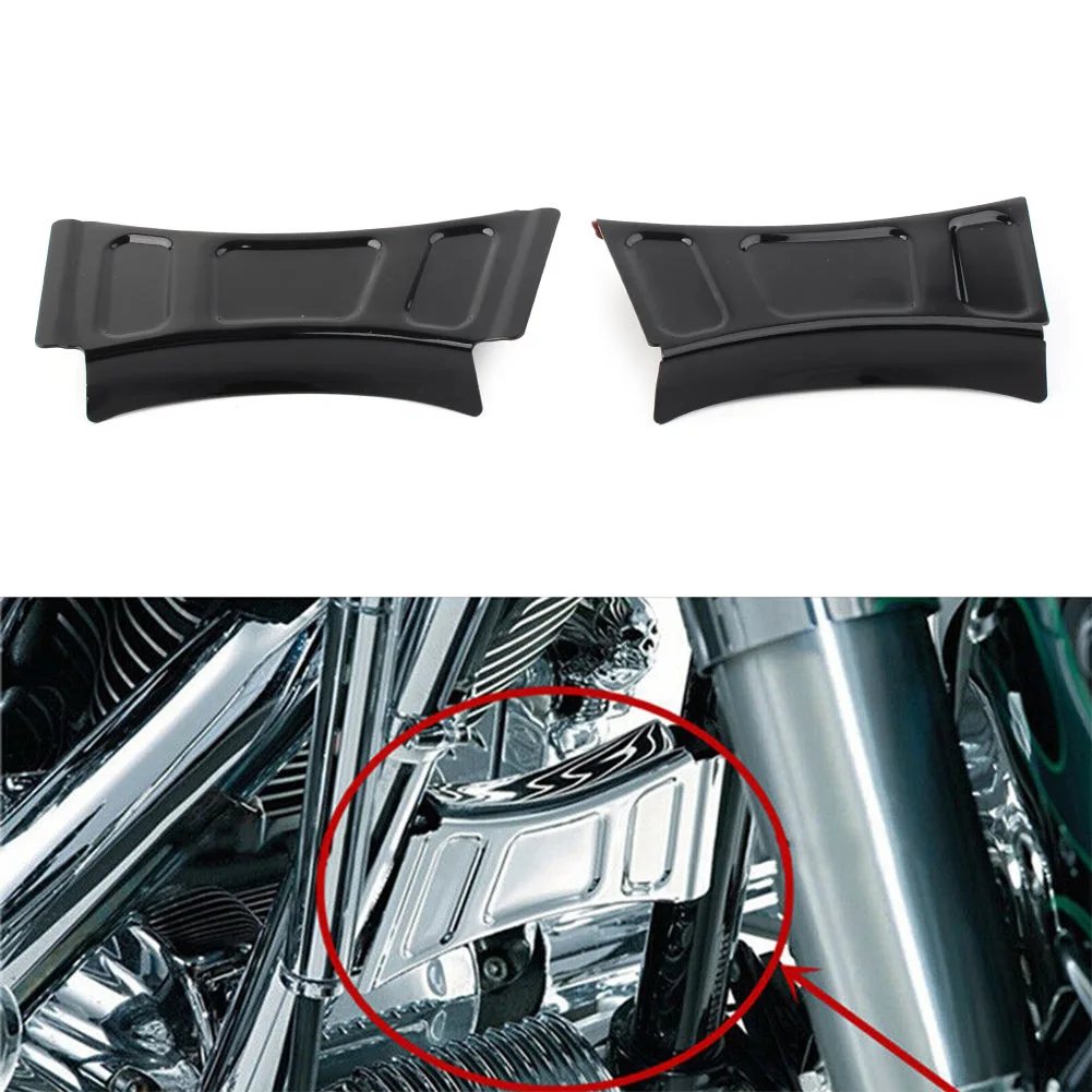 2 Pezzi Telaio Moto Downtube Crossbrace Cover Accento Trim Per Harley Road Kings Touring 1999-2013 Glosss Black Metal