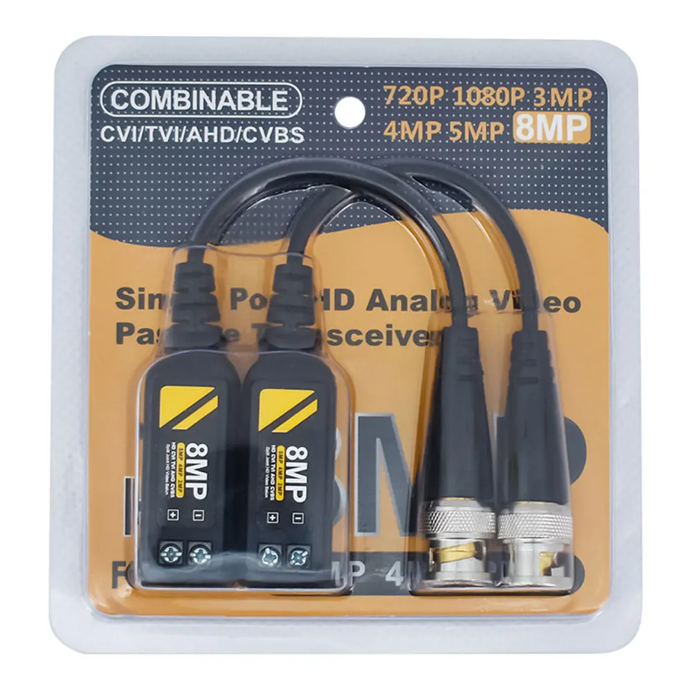 8Mp Cctv Hd Video Balun Passivo Bnc Twisted Pair Accessori Cctv Per Telecamera Ahd Cvi Tvi