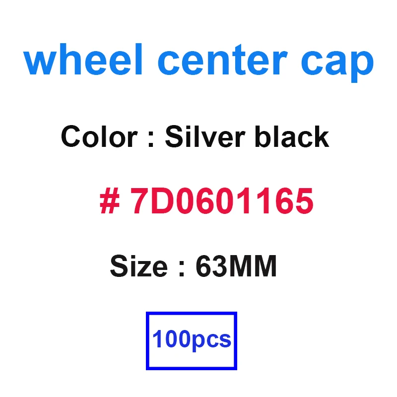100 Pz 63Mm 55Mm Car Wheel Center Cap Coprimozzo Covers Covers Badge Accessori Auto Per 7 D0601165 Sticker Emblem Car Styling