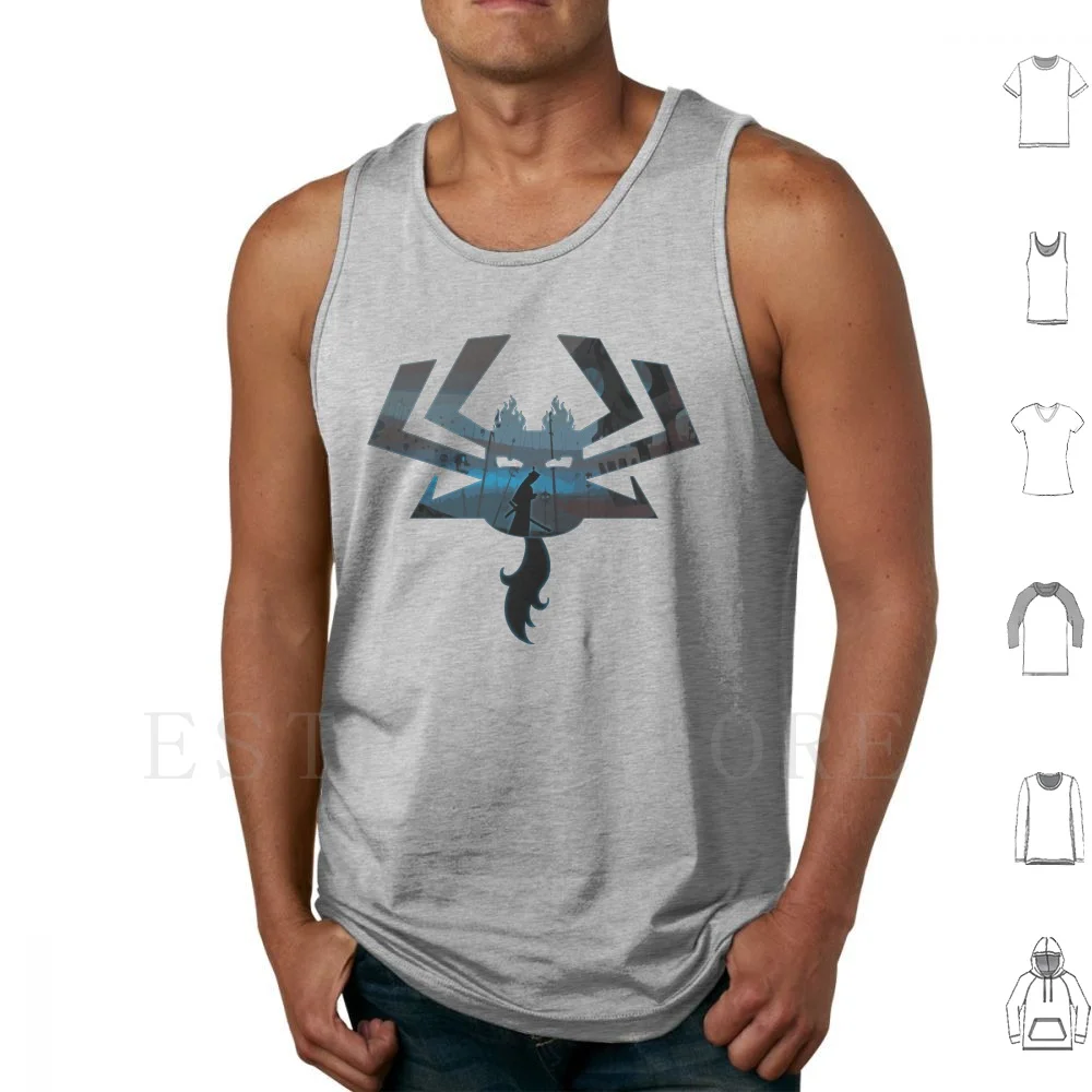 Jack Art Canotte Gilet Jack Cartoon Cartoon Jack Aku Evil Wizard Aku Evil Wizard Evil Wizard Cattivi Fight Fighting