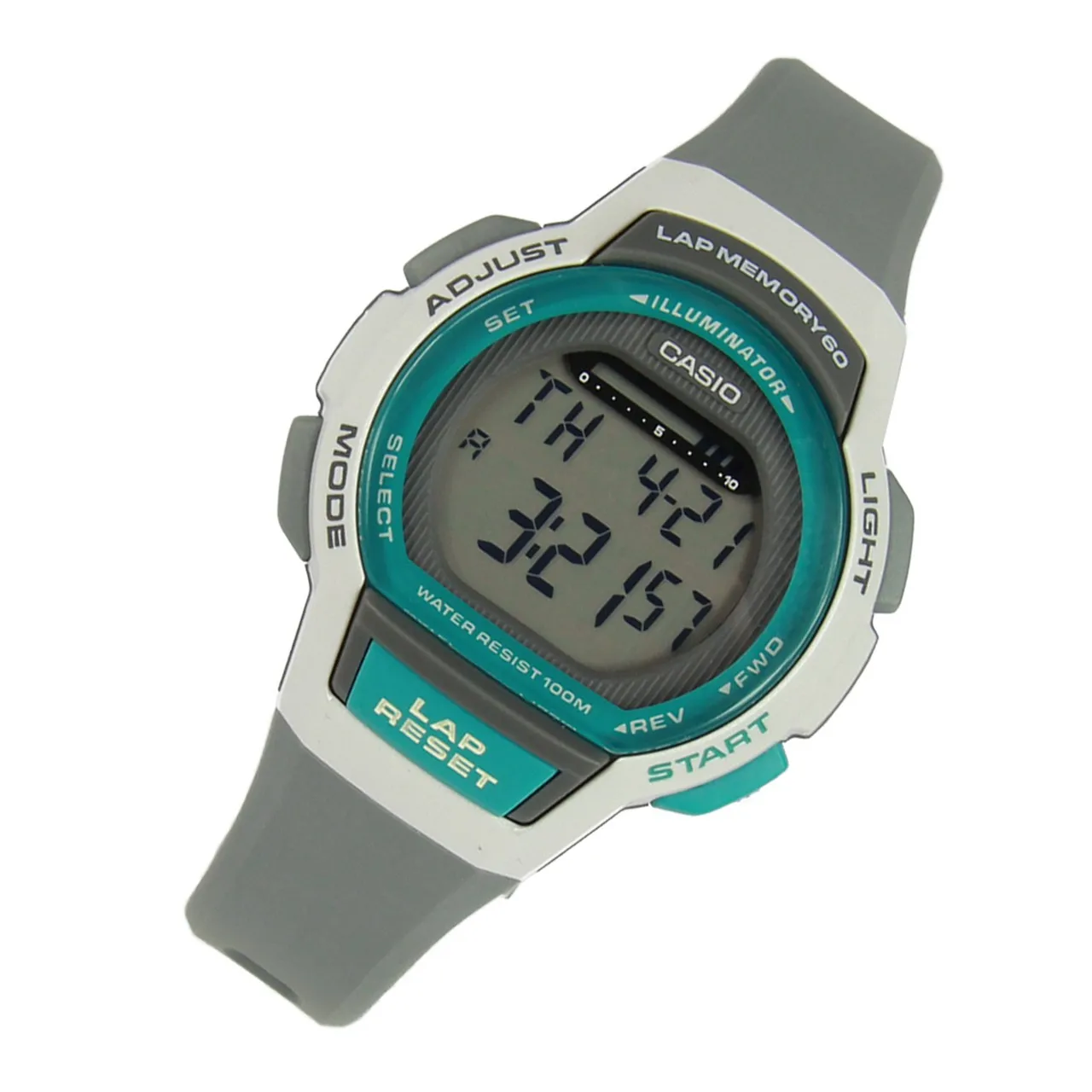 Casio Lws-1000H-8A 60 Memory Lap Alarm Clock 3 Sveglia Timer Giornaliero Led Light Water Resist Orologio Sportivo Da Donna