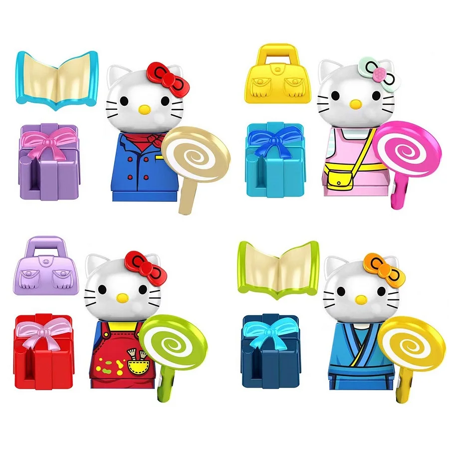 Kf6166 Nuovo Hello Kitty Set Building Block Mini Action Figure Toys