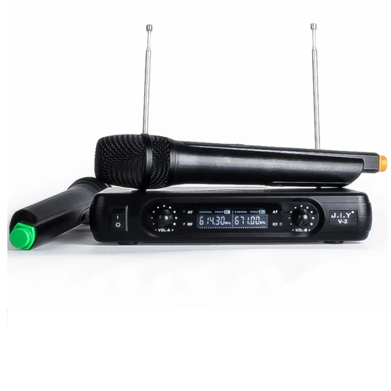 Microfono Wireless Portatile A 2 Canali Mic Ktv Karaoke Player Echo System Digital Sound Audio Mixer Singing Machine