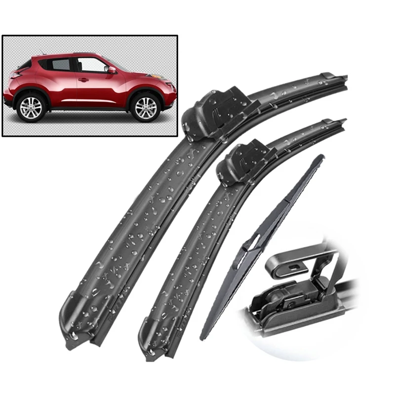 Tergicristallo Anteriore E Posteriore Wiper Blades Set Per Nissan Juke F15 07.2010 - 2019 Parabrezza Parabrezza Lunotto Posteriore